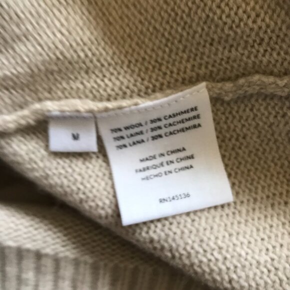 Naadam Wool Cashmere Cowl Neck Sweater Womens Medium Brown Long Sleeve Pullover - Picture 7 of 11